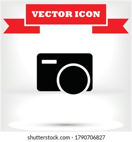 Camera vector icon , lorem ipsum Flat design