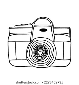 Camera Vector Icon Minimal Line Art 