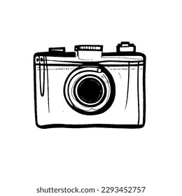 Camera Vector Icon Minimal Line Art 