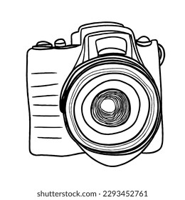 Camera Vector Icon Minimal Line Art 