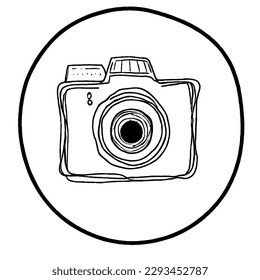 Camera Vector Icon Minimal Line Art 