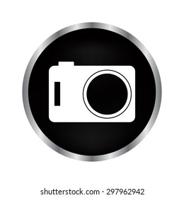 camera - vector icon on a black button