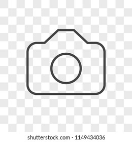 Camera vector icon on transparent background, Camera icon