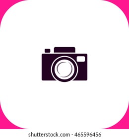 Camera vector icon on white background.