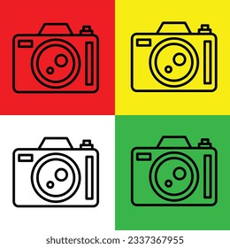 Camera Vector icon, Outline style, isolated on white Background.