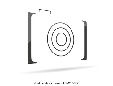 Camera vector icon in perspective