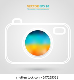Camera vector icon. Photo camera with Isolated. 