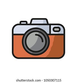 Camera vector icon. Photo line vector icon minimalistic flat design.
