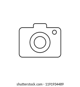 Camera vector icon. Photo line vector icon for websites and mobile minimalistic flat design. Outline pictogram on white background