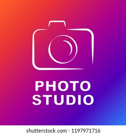 Camera vector icon. Photo line vector icon minimalistic flat design.