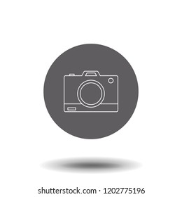 Camera vector icon. Photo line vector icon for websites and mobile minimalistic flat design. Outline Vector Icon Isolated on White Background. Trendy flat ui sign design, graphic pictogram.