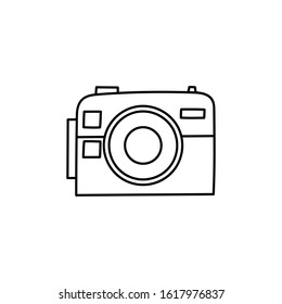 Camera vector icon. Photo line vector icon minimalistic flat design.