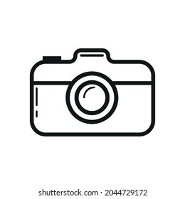 Camera vector icon. Photo line vector icon minimalistic flat design.