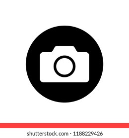 Camera vector icon, photo symbol. Simple, flat design for web or mobile app