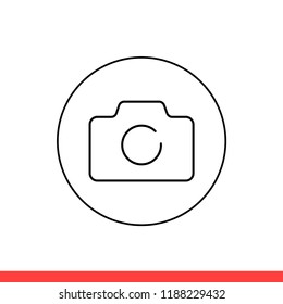Camera vector icon, photo symbol. Simple, flat design for web or mobile app