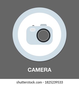 Icono vector de cámara, símbolo de foto. Diseño sencillo y plano para aplicaciones web o móviles