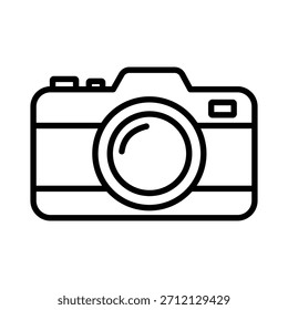 Icono de Vector de cámara. Símbolo de arte de línea de Fotografía y foto digital para Web, App y diseño de medios.