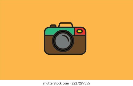 Camera vector icon. Photography line vector icon minimalistic flat design.