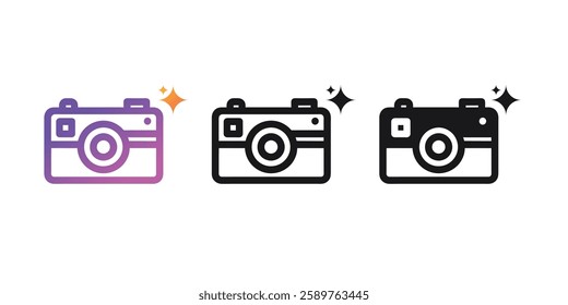 Camera vector icon set for logo