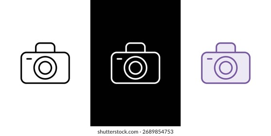 Conjunto de iconos de Vector de cámara. Cámara fotográfica en estilo plano.
