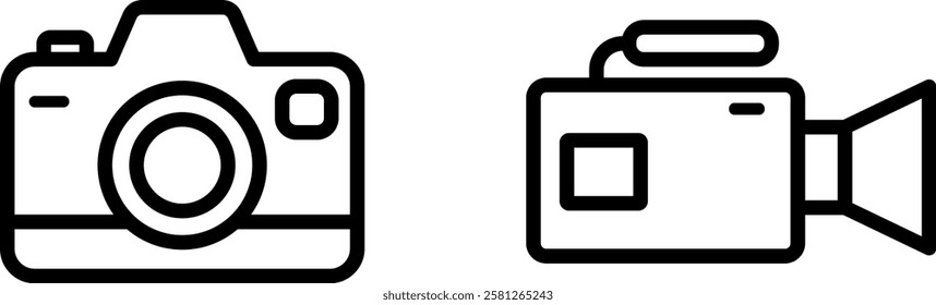 Camera Vector Icon Set – Photography and Imaging Icons