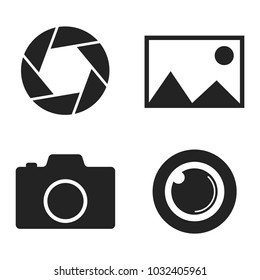 camera vector icon set for web and mobile 