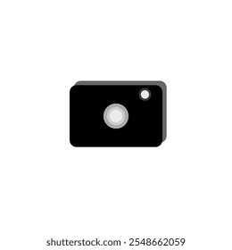 Camera, vector icon. Camera with shadow.