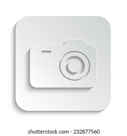 camera - vector icon with shadow on a grey button