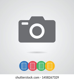 A camera vector icon. The sign of a camera. The symbol of a camera.