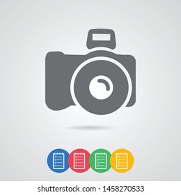 A camera vector icon. The sign of a camera. The symbol of a camera.