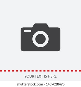 A camera vector icon. The sign of a camera. The symbol of a camera.