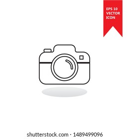 A camera vector icon. The sign of a camera. The symbol of a camera