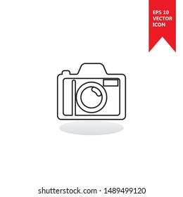 A camera vector icon. The sign of a camera. The symbol of a camera