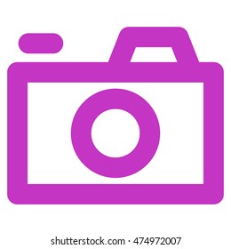 Camera vector icon. Style is stroke flat icon symbol, violet color, white background.