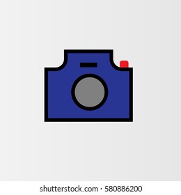 Camera vector icon, The symbol of blue video camera. Simple, modern flat vector illustration for mobile app, website or desktop app
