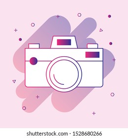 
Camera vector icon in trendy flat style isolated on pink background