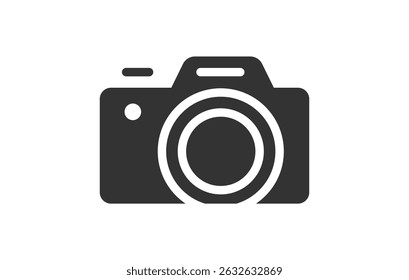 Camera vector icon in trendy flat style isolated on white background. Camera modern minimalist outline vector graphic icon symbol for your web site design, logo, app, UI. Editable stroke 