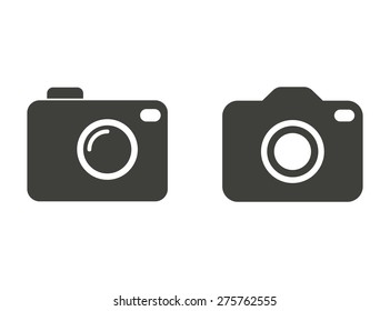Camera - vector icons in black on a white background.
