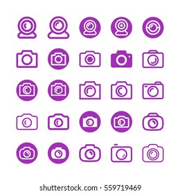 Camera vector icons set. 
