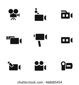 Camera vector icons. Simple illustration set of 9 Camera elements, editable icons, can be used in logo, UI and web design