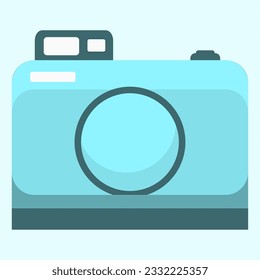Camera vector illustration. Design element with summer theme.