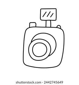 Camera. Vector illustration in doodle style.