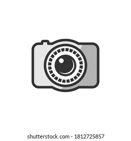 camera vector illustration. good for camera icon,  photography, or videography industry. simple flat with grey color style