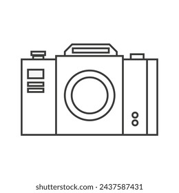 Camera vector illustration icon. Black and white colored. Can be used for website, poster, color book etc.