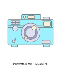 Camera vector illustration icon in trendy flat style, isolated on white background. 