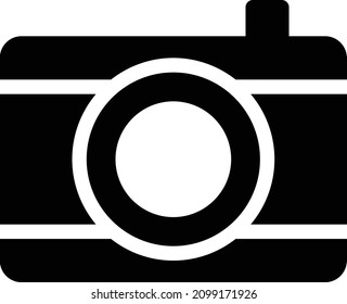 ilustración vectorial de cámara aislada en un fondo transparente. iconos vectoriales de glifo para el concepto o gráficos web.