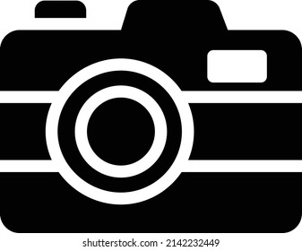 ilustración vectorial de cámara aislada en un fondo transparente. iconos vectoriales de glifo para el concepto o gráficos web.