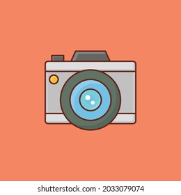 camera Vector illustration on a transparent background. Premium quality symbols. Vector Line Flat color  icon for concept and graphic design.