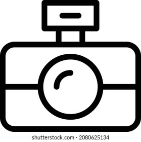 ilustración de cámara en un fondo transparente. Símbolos de calidad premium. Icono vectorial de trazo para el concepto y diseño gráfico.