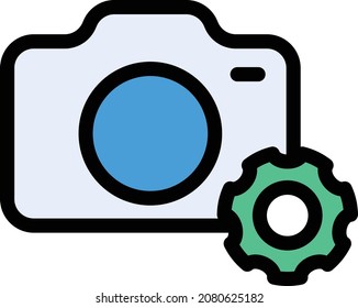 camera Vector illustration on a transparent background. Premium quality symbols. Stroke vector icon for concept and graphic design.